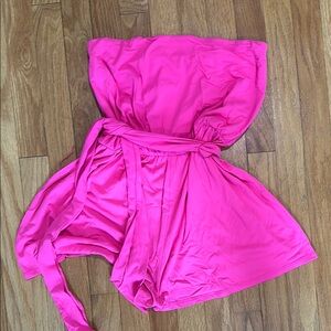 Vibrant Pink Strapless Romper